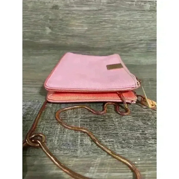 Ted Baker Pink Crossbody Bag with Rose Gold Chain Strap | Dual-Zip Purse - Picture 11 of 14